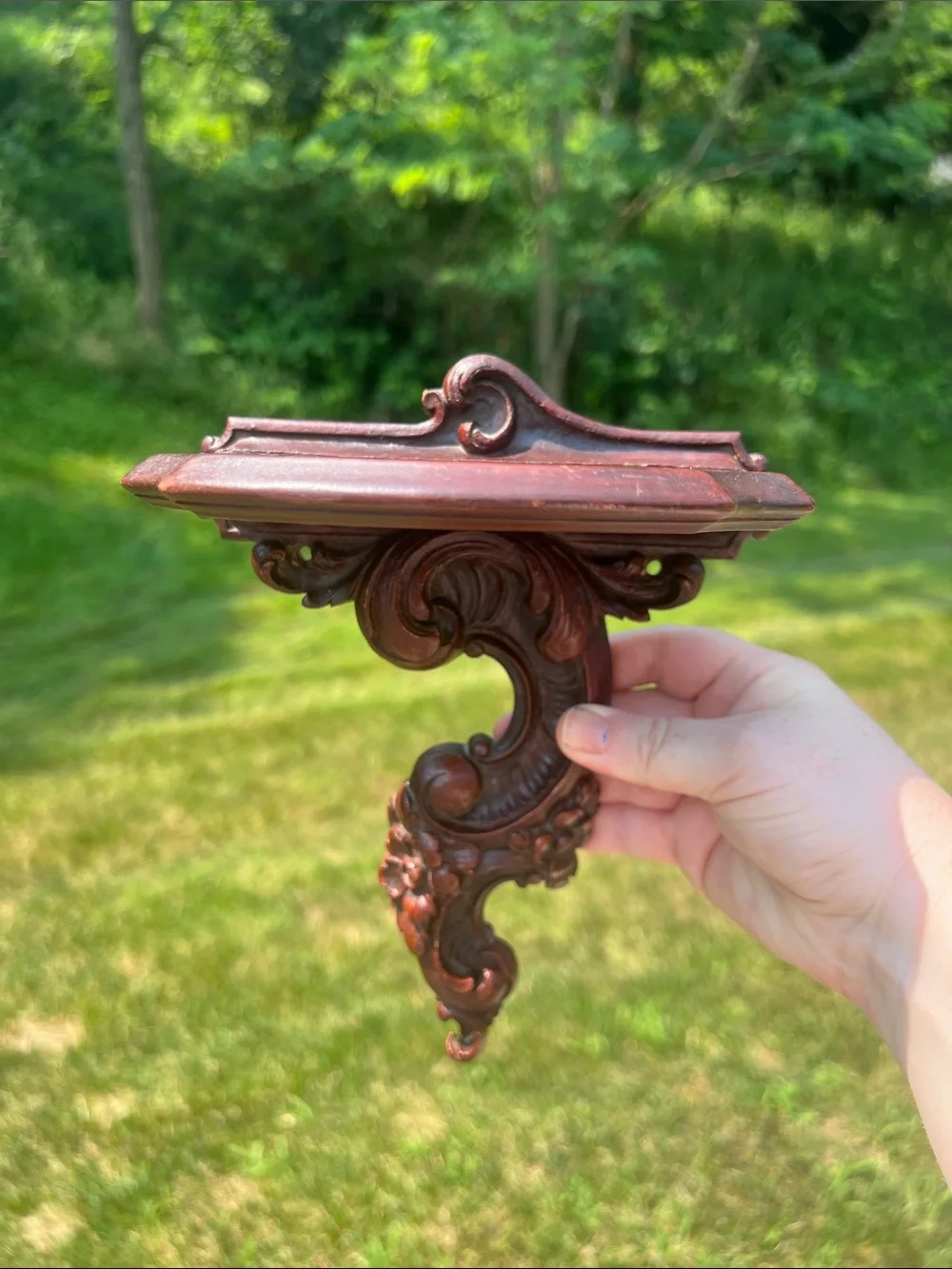 VTG MCM Neo Classical Syroco Wood Syracuse Ornate Wall Shelf Floating Shelf